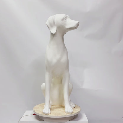 Fashion Realistic Dog Mannequin, Glossy White Pet Mannequin, Fiberglass Decorative Dog Sculpture for Boutique Display, Pet Clothes Mannequin