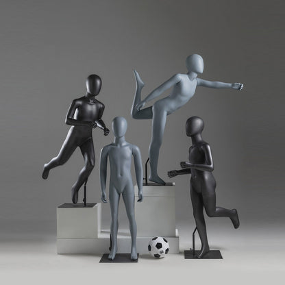 DE-LIANG Kids Full Body Sport Mannequin,Child Running Display Manikin Torso with Metal Base for Retail Clothing Stores, Athletic Wear, Window Display, Durable Fiberglass Dress Form