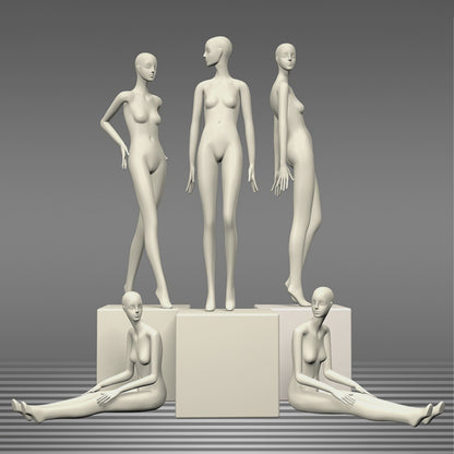 Maniquí femenino de cuerpo entero DE-LIANG: maniquí ajustable con torso para exhibición, maniquí moderno para boutiques de moda y escaparates.