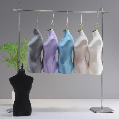 DE-LIANG Colorful Velvet Adult Female Hanging Mannequin,Bridal Dress Form,Manikin Model for Wedding Display, Hanging Manneuin With Hook DL0159