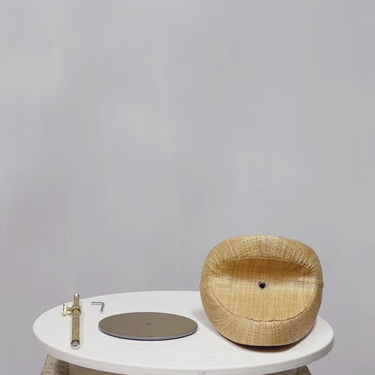 DE-LIANG Woven Rattan Necklace Bust & Hat Display Stand – For Jewelry and Hat Display