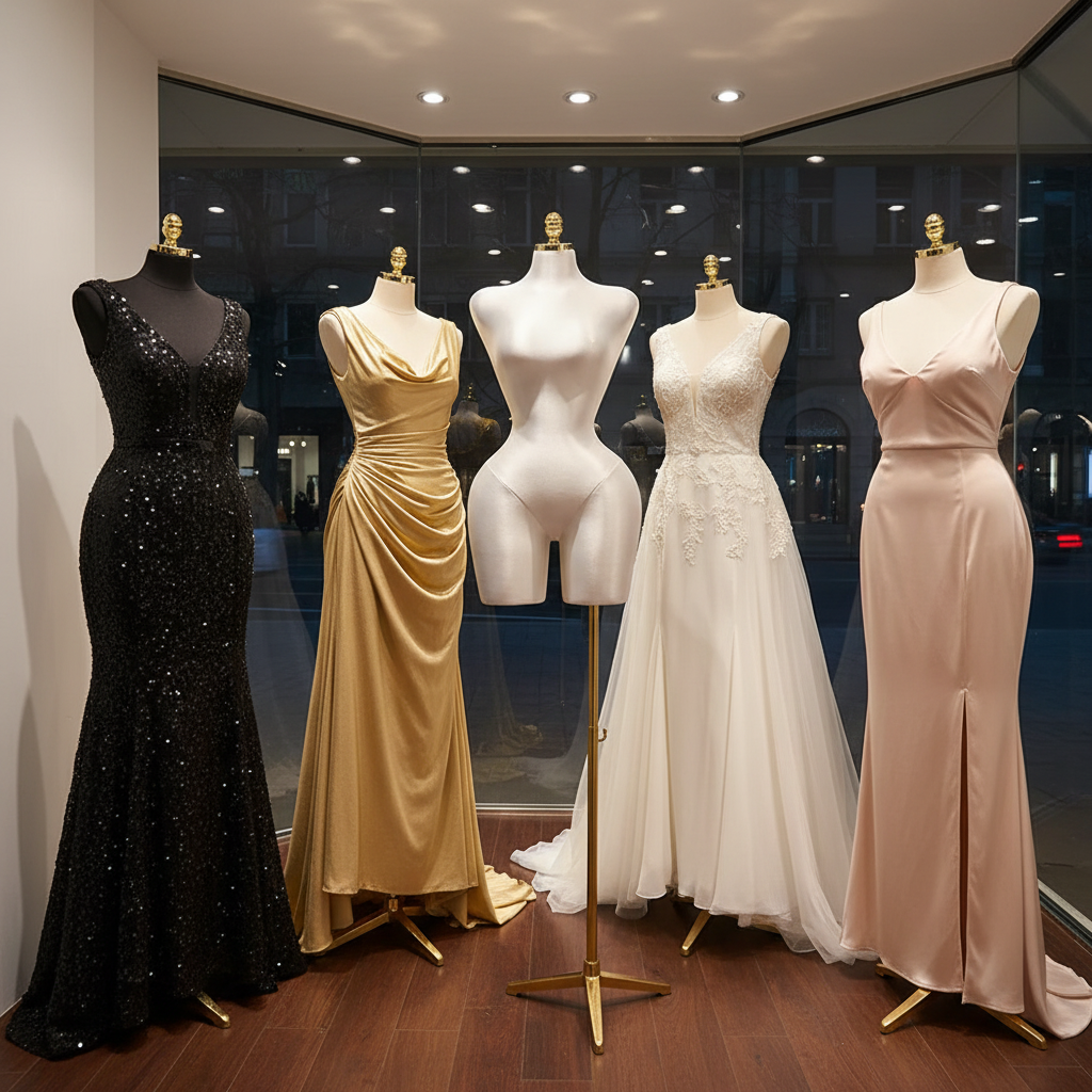 S型缎面模特橱窗展示1