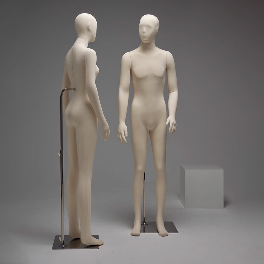 Professional dress form mannequin with abstract head design