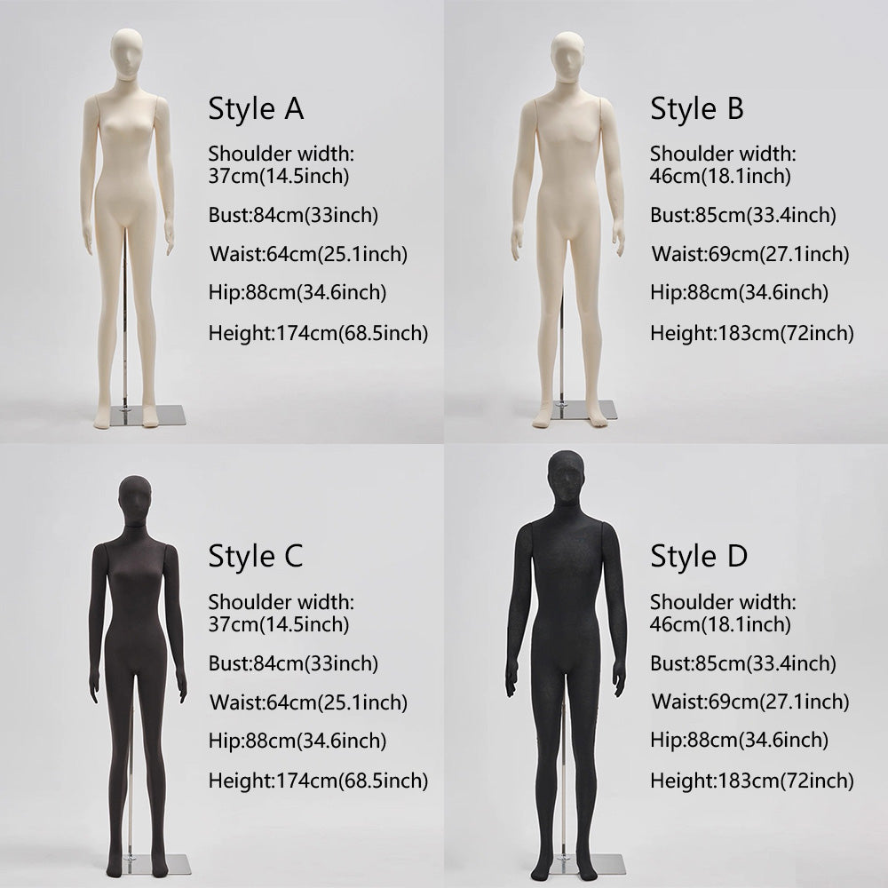 Professional dress form mannequin with abstract head design