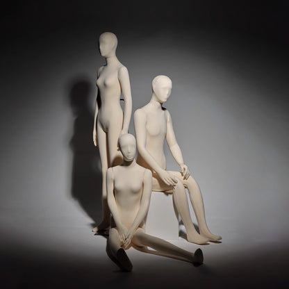 Professional dress form mannequin with abstract head design