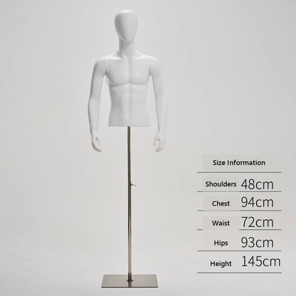 DELIANG Male Full Body Mannequin | Matte Finish | 193cm Muscular Display Form for Retail & Window