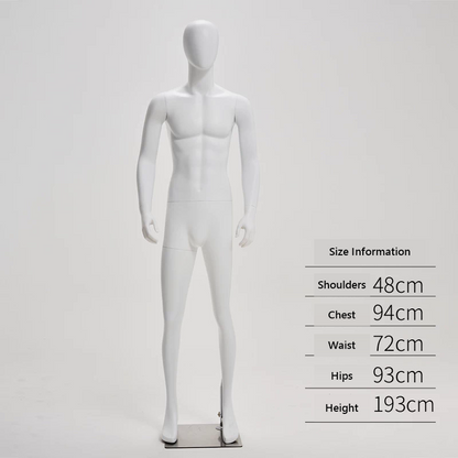 DELIANG Male Full Body Mannequin | Matte Finish | 193cm Muscular Display Form for Retail & Window