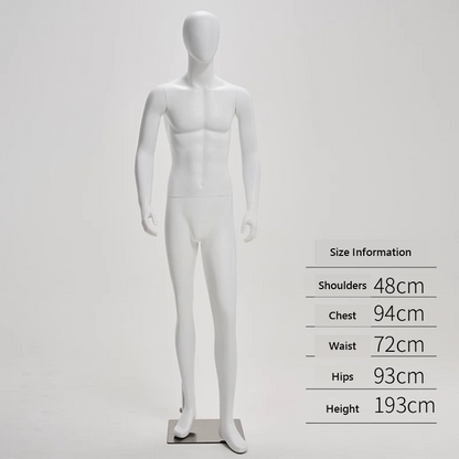 DELIANG Male Full Body Mannequin | Matte Finish | 193cm Muscular Display Form for Retail & Window