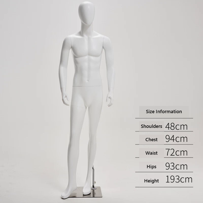 DELIANG Male Full Body Mannequin | Matte Finish | 193cm Muscular Display Form for Retail & Window