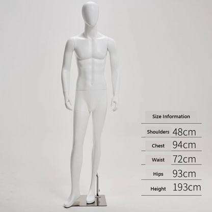 DELIANG Male Full Body Mannequin | Matte Finish | 193cm Muscular Display Form for Retail & Window