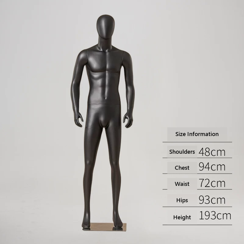 DELIANG Male Full Body Mannequin | Matte Finish | 193cm Muscular Display Form for Retail & Window