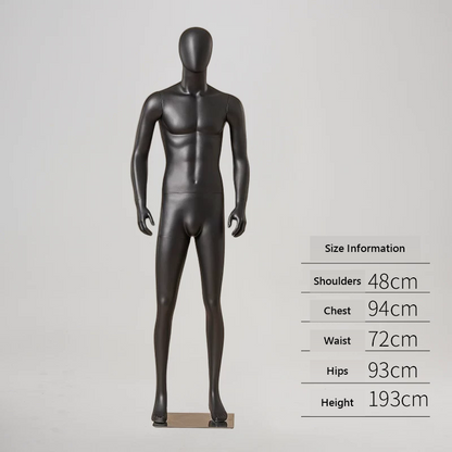 DELIANG Male Full Body Mannequin | Matte Finish | 193cm Muscular Display Form for Retail & Window