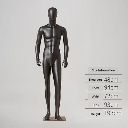 DELIANG Male Full Body Mannequin | Matte Finish | 193cm Muscular Display Form for Retail & Window