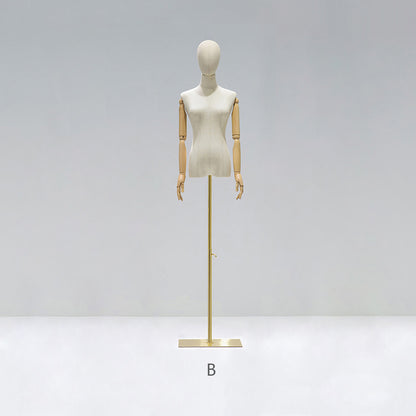 DE-LIANG Female Half Body Mannequin,Adult Women Torso Dress Form/Hanger for Clothes Display, Metal Rack for Shoes and Bags Display DE-LIANG