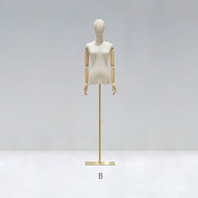 Load image into Gallery viewer, DE-LIANG Half Body Canvas Female Mannequin,Adult Women Torso Dress Form/Hanger for Clothes Display, Metal Rack for Shoes and Bags Display
