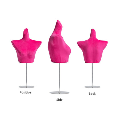 Female Lingerie Bust Mannequin, Underwear Hip Form Model,Velvet Fabric Manikin,Women Bra Upper Torso Display Stand ,Dress Form Style De-Liang Dress Forms