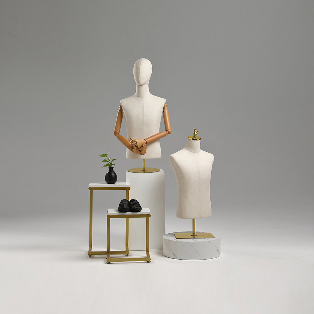 Clothing Mannequin Bust of The Human Body, A Clothing Display Stand for  Shop Windows Designed in Thick Linen Cloth, Adjustable Height 130cm-210cm