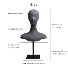 Load image into Gallery viewer, DE-LIANG Suede mannequin head, Wig Hat stand,female headpiece display jewelry EARRING head block, dress form model dummy,headphone stand head
