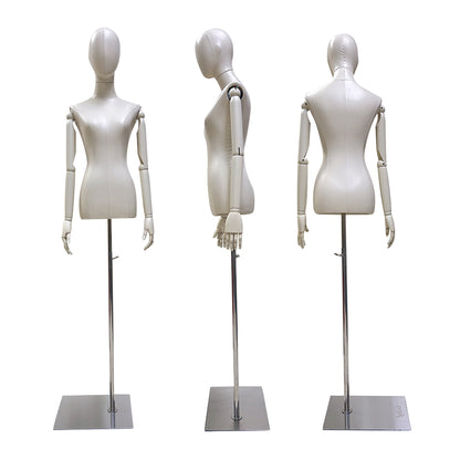 Luxury Leather Half Body Female/Male Mannequin Torso,Vintage Dress Form,for Woman Clothes Display,Window Display,Shop Decoration De-Liang Dress Forms