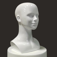 Load image into Gallery viewer, White Luxury Head Mannequin for Hat Wig Display,Sunglass Scarves Holder Female headpiece jewelry head block dress form model
