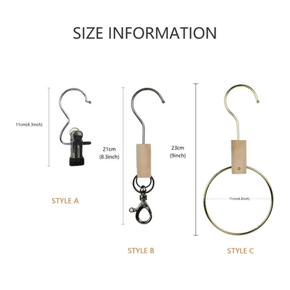 Solid Wood Metal Round Hook, Clothing Store Multifunctional Hooks for Jeans/Pants, Bathroom Towel Metal Clips,Scarf Hangers Racks Hook DE-LIANG