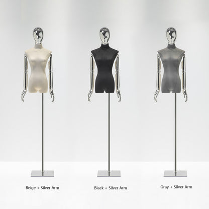 Newst Style Fashion Chrome Head Female Mannequin Torso,Half Body Mannequin Torso ,for Window Display De-Liang Dress Forms