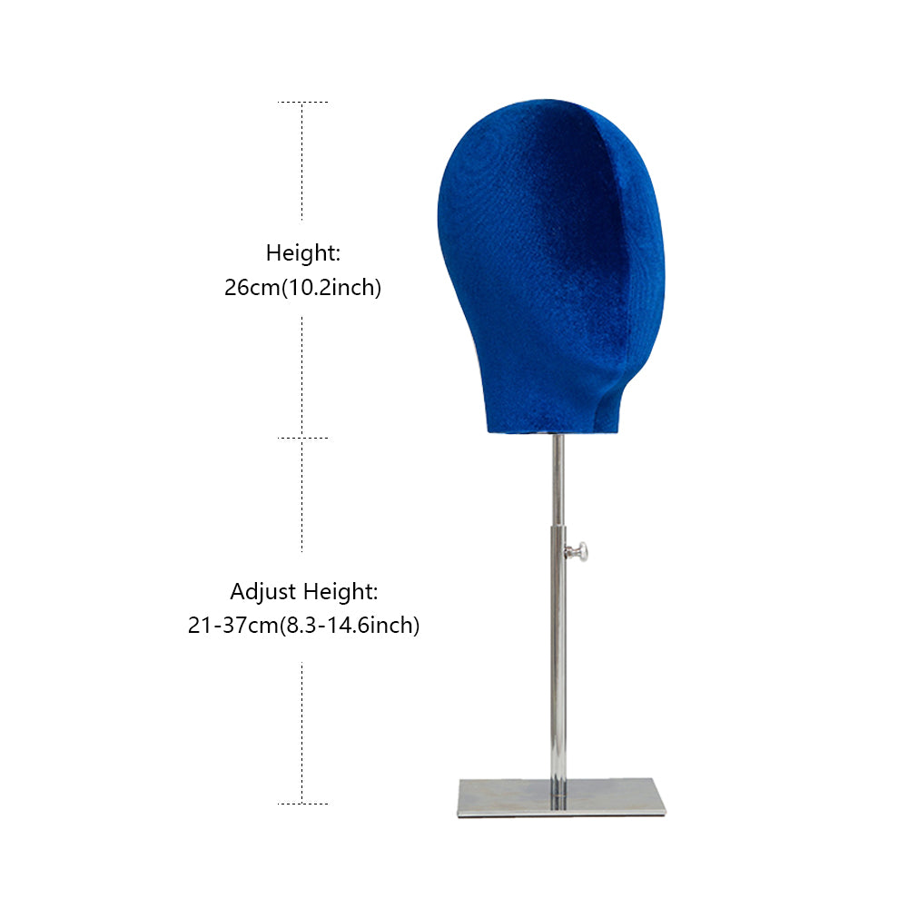 Fashion Colorful Head Mannequin, Velvet Headpiece Model Props,Wig/Earring Dummy Mannequin Head for Window Display,Head Block Dress Form DE-LIANG