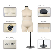 Load image into Gallery viewer, DL268 Half scale dress form, plus size 16 mini woman half sewing tailor mannequin, dressmaker dummy 1/2 miniature Scale couture NOT ADULT size
