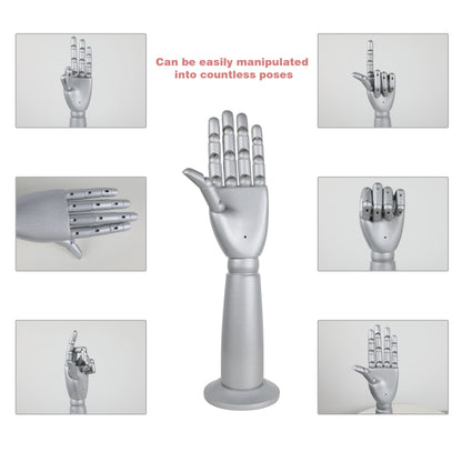 Female Wooden Hand Mannequin,High-end Woman Sliver Left Hands Form Prop, Jewelry Display for Shows,Gloves Organizer, Dress Form Mold Dummy DE-LIANG