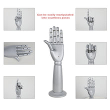 Load image into Gallery viewer, Female Wooden Hand Mannequin,High-end Woman Sliver Left Hands Form Prop, Jewelry Display for Shows,Gloves Organizer, Dress Form Mold Dummy

