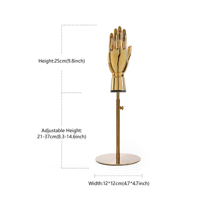 Fashion Electroplating Female Hand Mannequin,Plated Golden Left and Right Hand Model Props,Movable Joint Simulation Jewelry,Bracelet Display DE-LIANG