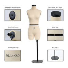 Load image into Gallery viewer, DE-LIANG Size 8 Half scale dress form,DL262 mini sewing tailor fitting mannequin dressmaker dummy, female 1/2 miniature Scale couture, NOT ADULT SIZE drap
