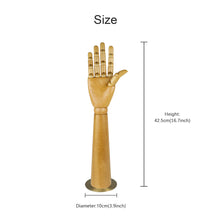 Load image into Gallery viewer, Female Right Wooden Hand Mannequin,Movable Joints Art Palm Model,Butterfly Ring Holder,Jewelry Display Props,for Windows/Home Decoration
