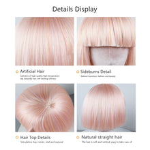 Load image into Gallery viewer, DE-LIANG Luxury Female BOBO Wigs, Candy-Colored Bangs Short Straight Hair,Women Hair for Clothing Store Mannequin Head Decoration,Dress Form Prop
