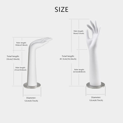 Vintage White Mannequin Hand,Female Right and Left Hands  Model for Jewelry Display,Wig Hat Stand,Headphone Stand Head,Dress Form Mold Dummy DE-LIANG