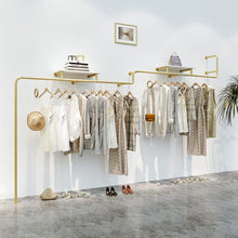 Load image into Gallery viewer, DE-LIANG Clothing Display Rack, Luxury Golden Color Hanging Hanger,Floor-Style High-Grade Shelf for Clothes Boutique DL196 250CM/300CM,DL195 200/250CM
