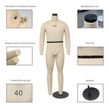 Load image into Gallery viewer, DE-LIANG Male Half Scale Full Body Dress Form,Mini 1/2 Scale Full Size Tailor Mannequin for Pattern Draping,82.5 cm Dressmaker Dummy Model
