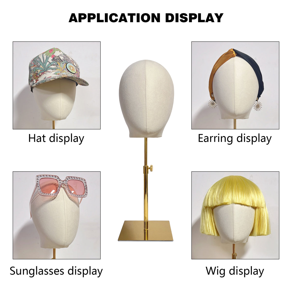 Luxury Female Mannequin Head -Jewlery Display Head Form for Hat Headband Wigs Display DE-LIANG
