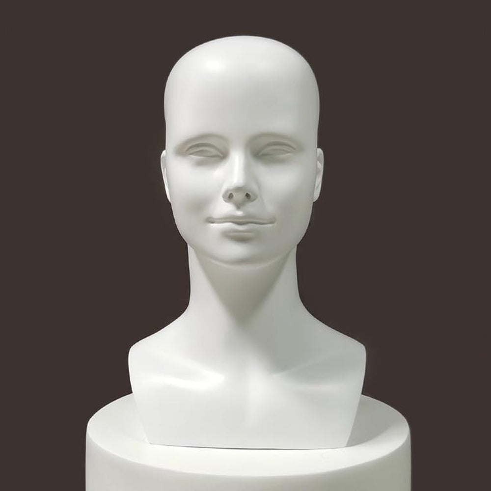 White Luxury Head Mannequin for Hat Wig Display,Sunglass Scarves Holder Female headpiece jewelry head block dress form model