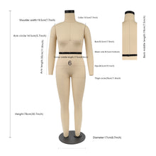 Load image into Gallery viewer, DL265 Half Scale dress form full body, US size 6 1/2 scale tailoring dummy,Sewing Dressmaker Mannequin with Detachable Arms
