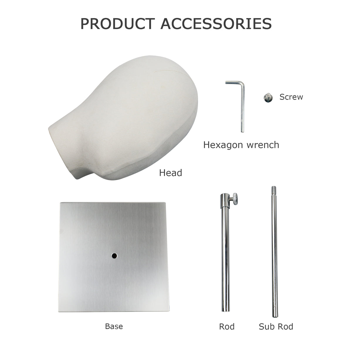 Fashion Mannequin Head, Linen Suede Female Mannequin Hat block ,Metal Hat Holder, High-grade Rack Accessories for Hair Boutique DE-LIANG