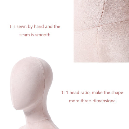 Canvas  Mannequin Head & Stand Form, Fully Pinnable Vintage Cloth Head Mannequin, Head Hat Stand/Display, lace Head Wig Stand, Hat Rack w/ Fabric DE-LIANG