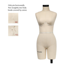 Load image into Gallery viewer, DE-LIANG Half Scale Dress Form 34B Size, Sewing Lingerie and Corsets Mannequin,Dressmaker Dummy, Half Size Miniature Underwear Bust Form for Tailor

