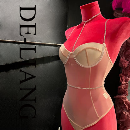 DE-LIANG High-end Female Velvet Lingerie Mannequin,Women Upper Bust Dress Form for Bra,Half Body Torso Manikin,Bust Form Model Display Stand DE-LIANG