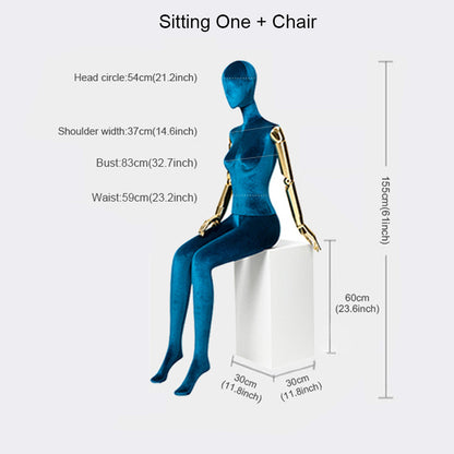 DE-LIANG Luxury Velvet Fabric Female Half/Full Body Mannequin with Adjustable Arms and Base