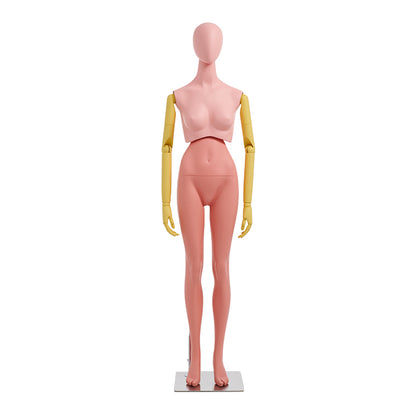 DE-LIANG Half Body Female Mannequin, Full Body Men Dress Form Dummy with Wooden Arms,Kid Twist Waist Style Model for Window Display De-Liang Dress Forms