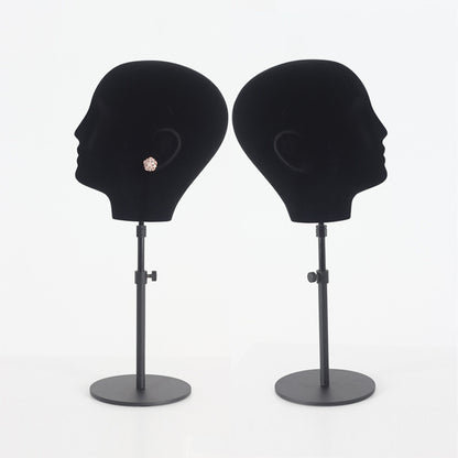 Female Head Mannequin Dressmaker head dummy pinable black fabric velvet suede head stand for jewelry head maker blocker wedding ornament DE-LIANG