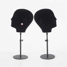 Load image into Gallery viewer, Female Head Mannequin Dressmaker head dummy pinable black fabric velvet suede head stand for jewelry head maker blocker wedding ornament
