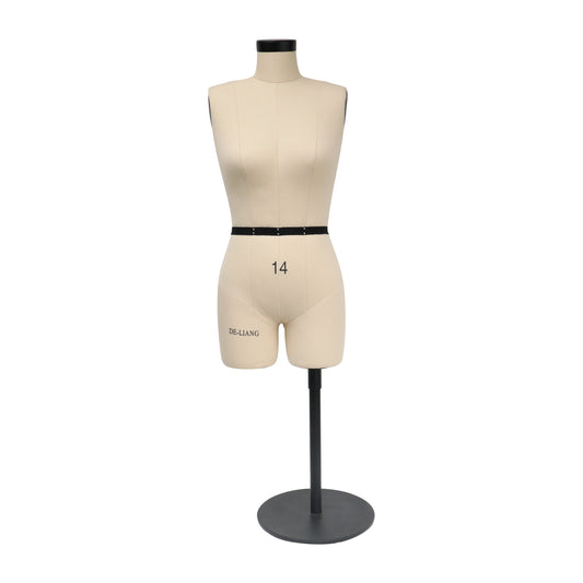 DE-LIANG SIZE 14 Half Scale Dress Form for Sewing, 1/2 Mini Dressmaker Dummy for Pattern Maker, Female Tailor Mannequin for designer,Bust 52cm