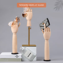 Load image into Gallery viewer, Solid Wood Hand Mannequin,Left and Right Hand Model Prop,Wooden Fake Hand for Glove and Jewelry Window Display Rack
